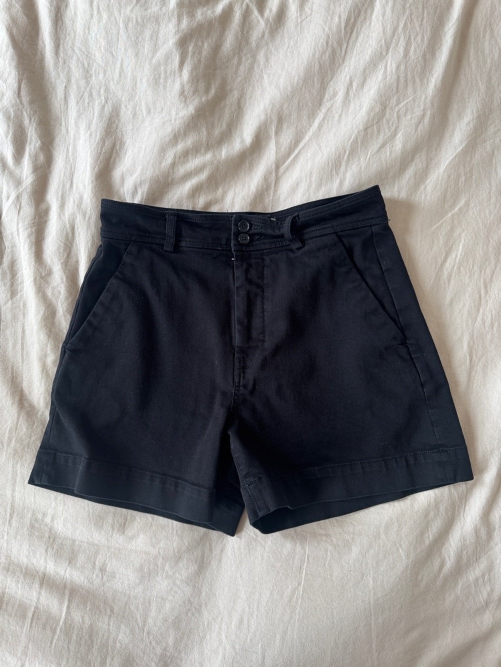 Everlane Way High Short Cotton Twill Black 6